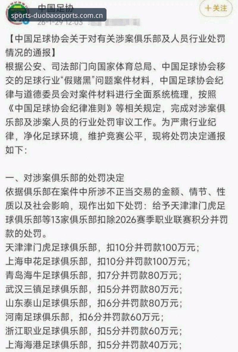多宝体育手机版推荐 3大警示:足协第三批禁足名单揭示中国足球腐败深层问题